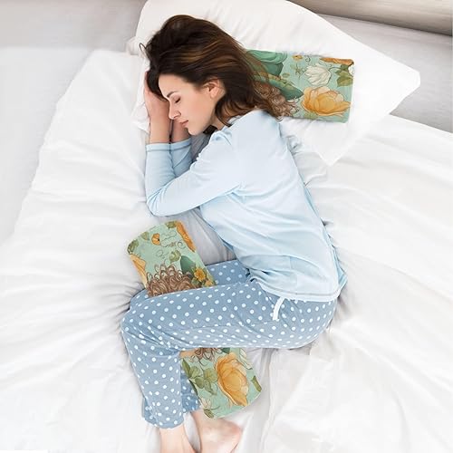 Miniatura 6 de Wassud Girl in A Hat and Flowers - Almohada cervical redonda para el cuello, almohada extraíble de espuma viscoelástica para dormir, soporte para