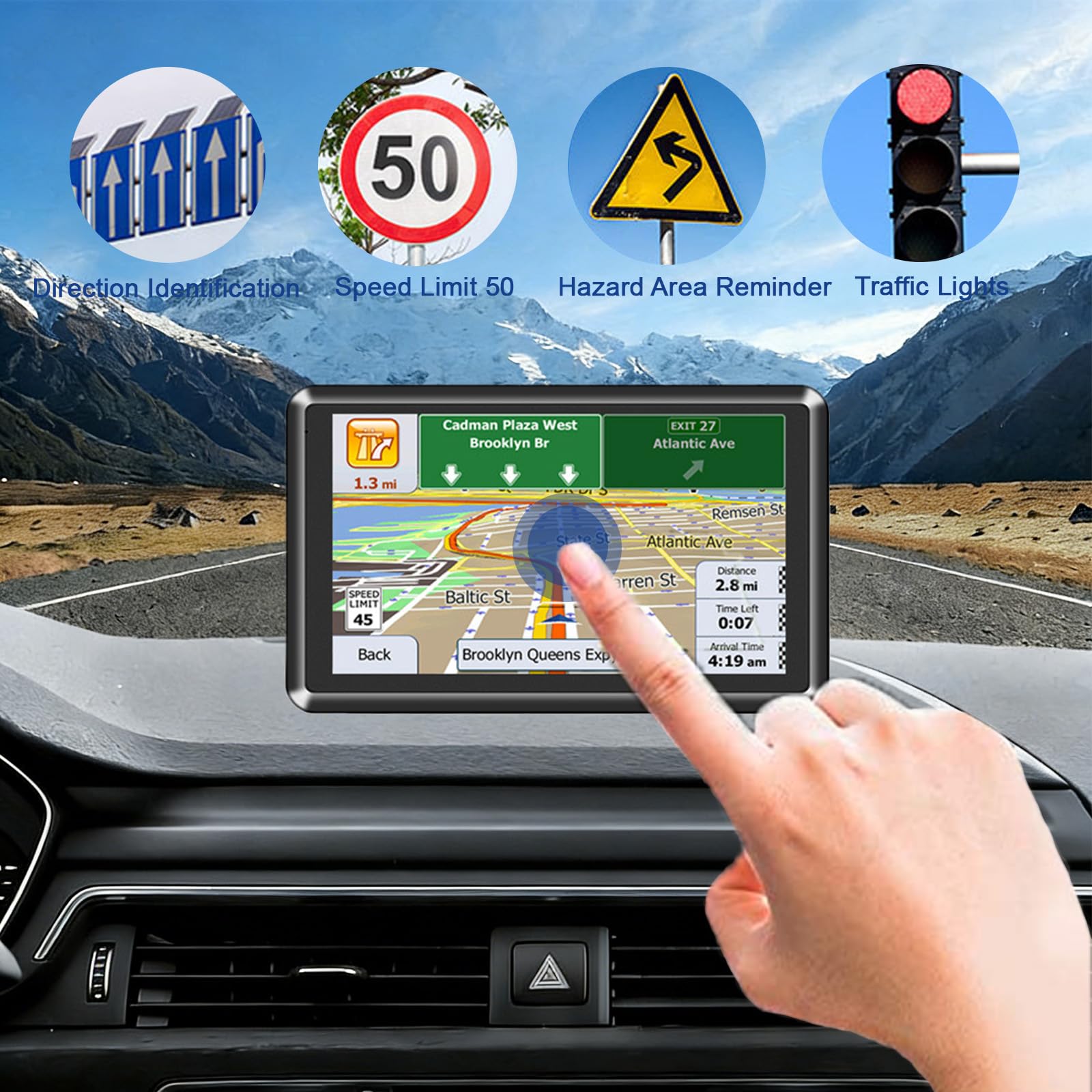 Navigationsgeräte für Auto, 5 Zoll GPS Navigation Gerät, 256MB 8G MP3 FM Europa Karte für Auto LKW Fahrer