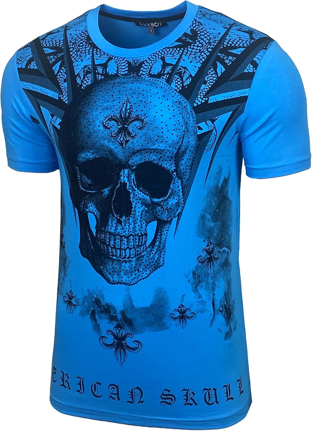 Herren T-Shirt Mit Totenkopf Strass - Vintage Design Slim Fit