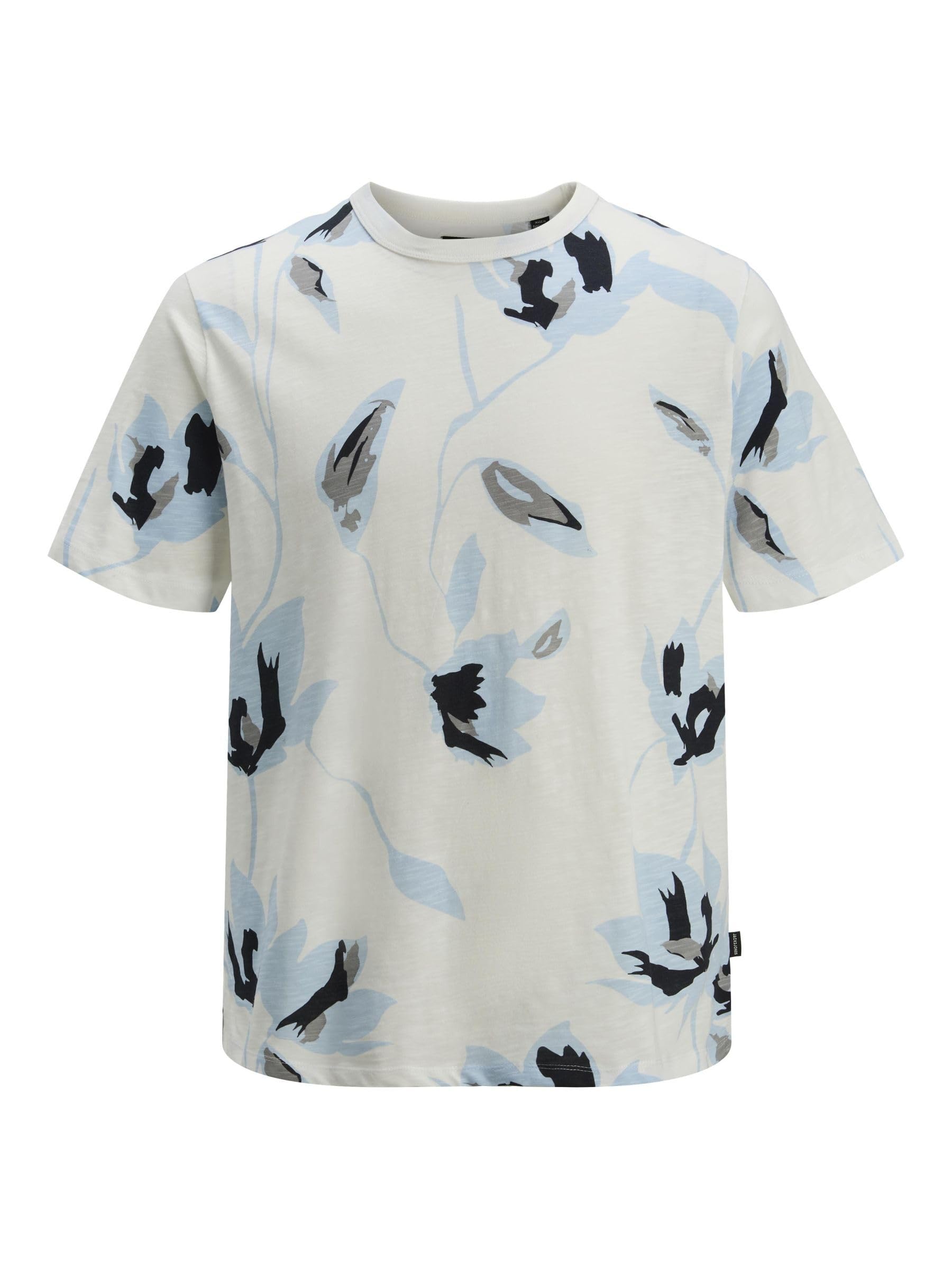 JACK & JONES Men's Jprblapalermo AOP SS Tee, Cloud Dancer, S