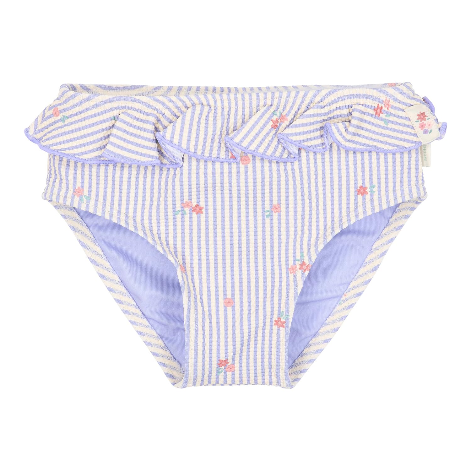 Little Dutch Kinder Badehose - Bikinihose Schwimmhose - mit Rüschen und Streifen - für Mädchen - Dreamy Stripes - lila (Gr. 98/104)