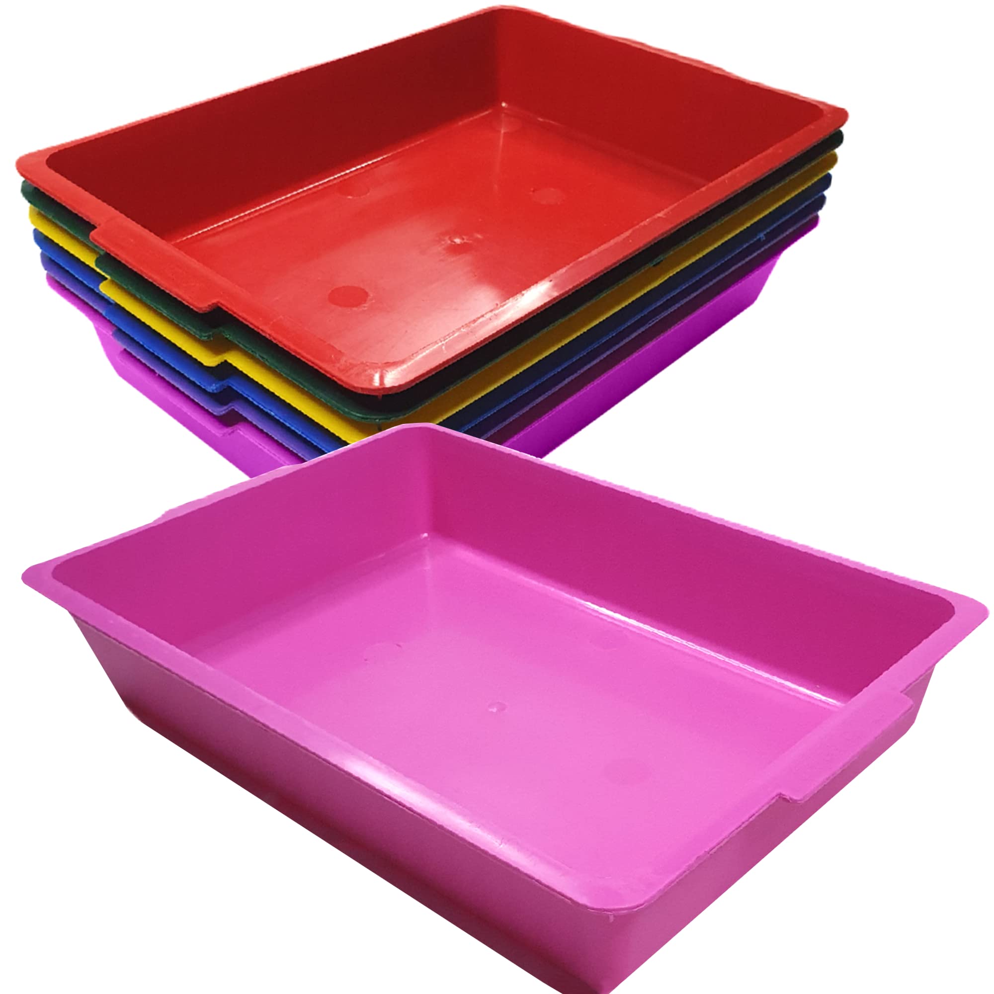 Kitten Litter Tray - Plastic Pencil Tray - Hamster Bird Cage Base Bottom School Draw Small Cat Litter Seed Tray Small Pet Loo Plastic Storage Box - 36cm Pink