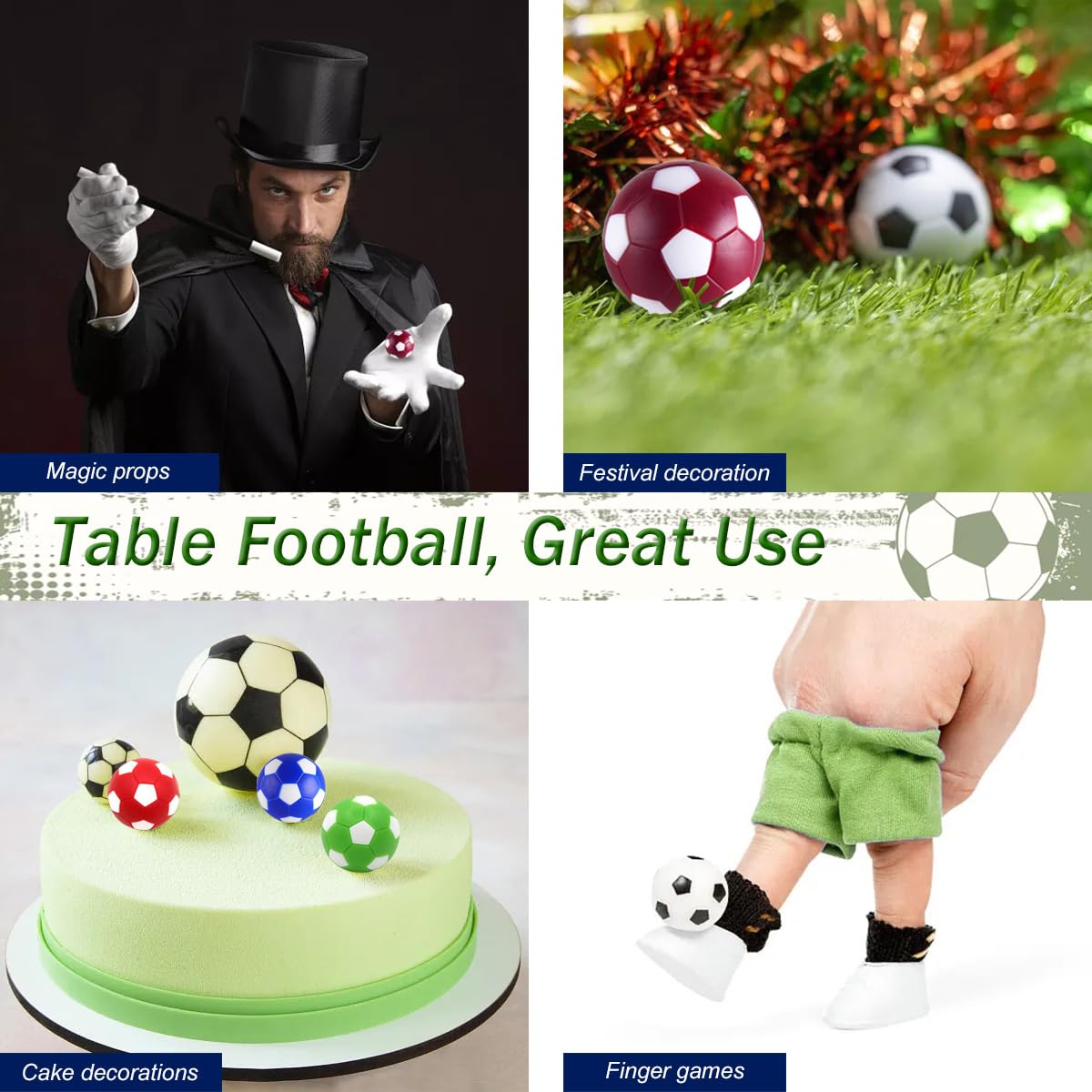 12 Pcs Mini Calcetto Da Tavolo Palline Calcio Balilla Forniture