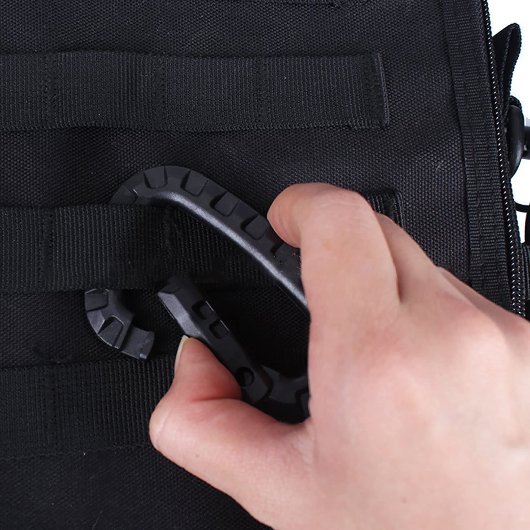 2 Pièces Mousqueton Tactique en Plastique Noir, Boucle Multifonction Sac à Dos, Clés, Bouilloire, Camping Randonnées
