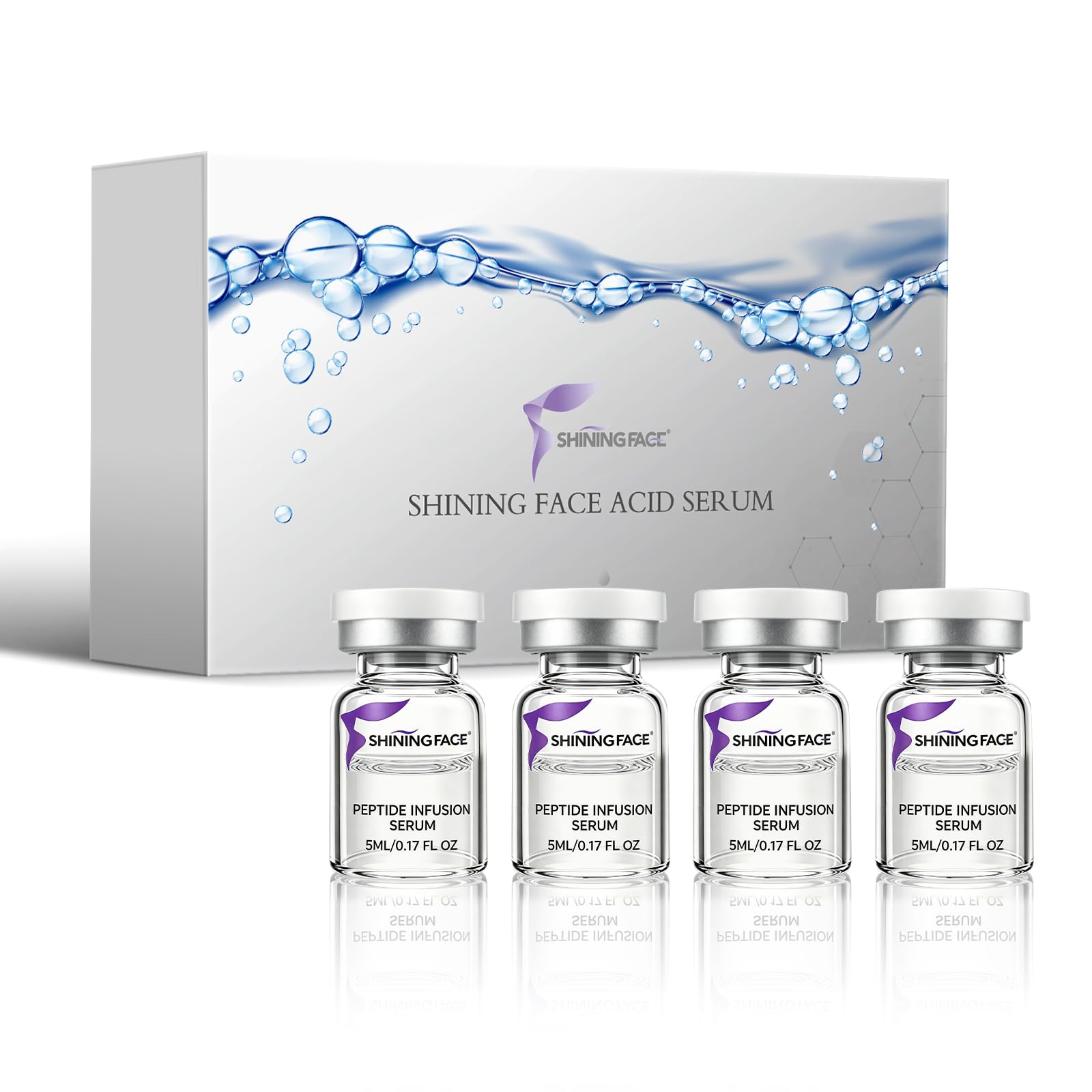 Collagen Peptide & Hyaluronic Acid Serum 0.68 fl oz,Only applicable to Shining Face Micro Infusion SkincareSystem,- 1 Month Supply