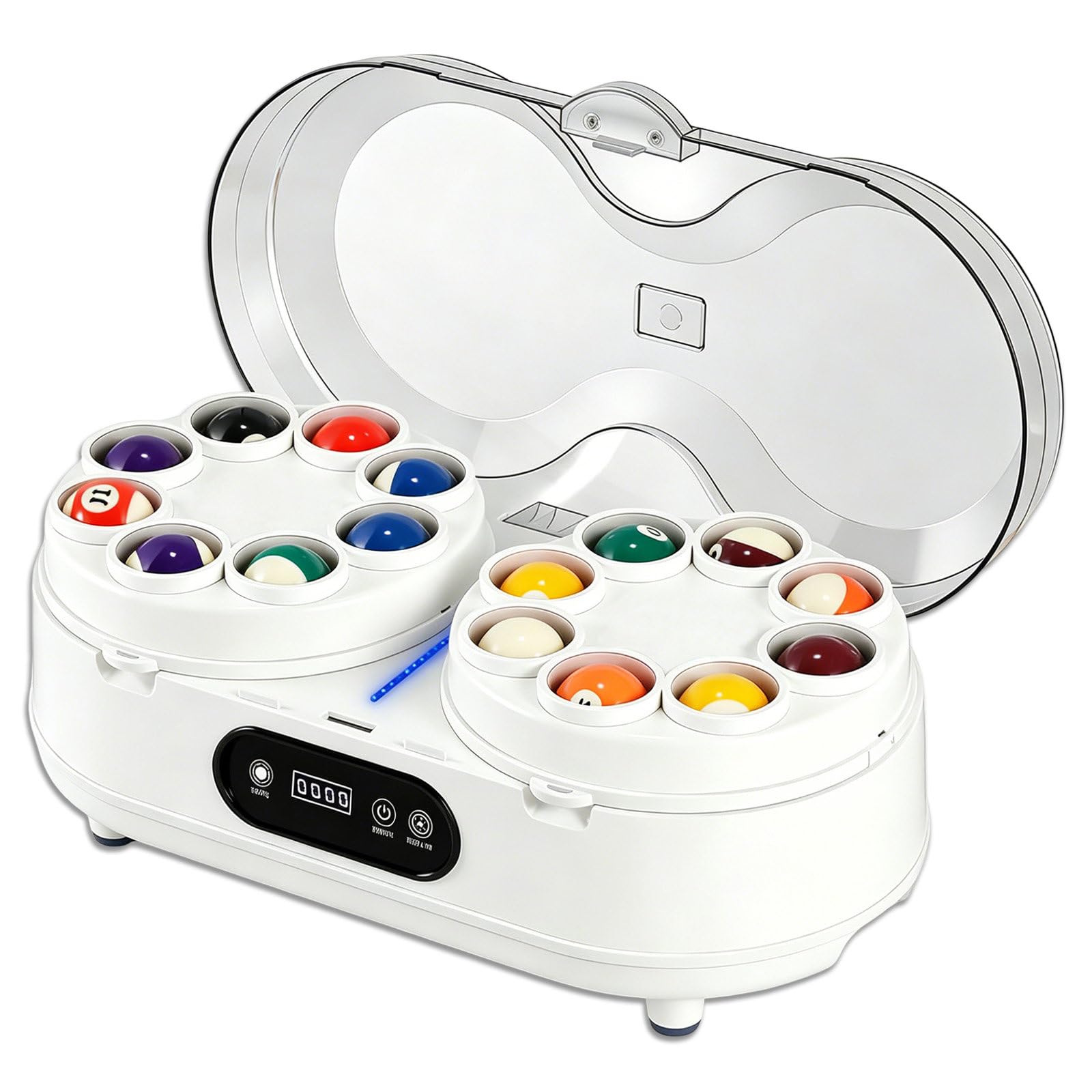 ZEEKYFOR Professional Pool Ball Polishing Machine, Electric Billiard Ball Cleaner for Club, Pool Hall, Gym White-57.2mm/2.25"