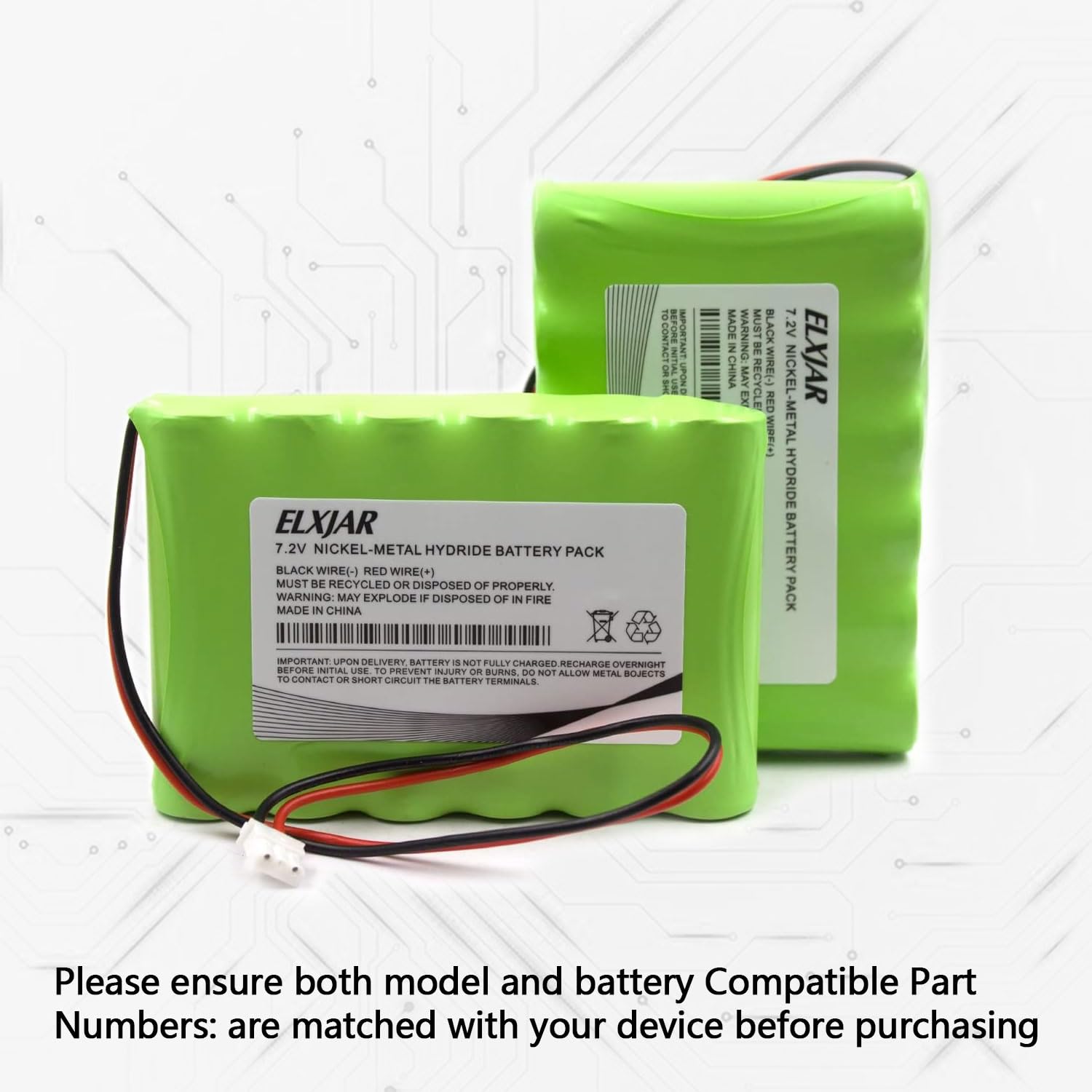 Amazon.com: Lunggwey (2-Pack) 7.2V 3300mAh 300-03866 Ni-MH Battery