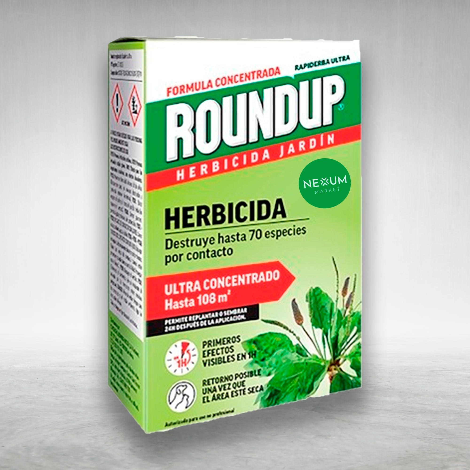 ROUNDUP Herbicida para todo tipo de malas hierbas cubre hasta 108 m2 | 250ml para 5 litros de Agua | Formula Concentrada | Efectos en 1 hora | Elimina hasta 70 especies de hierbas/musgo | Nexum Market — view 4