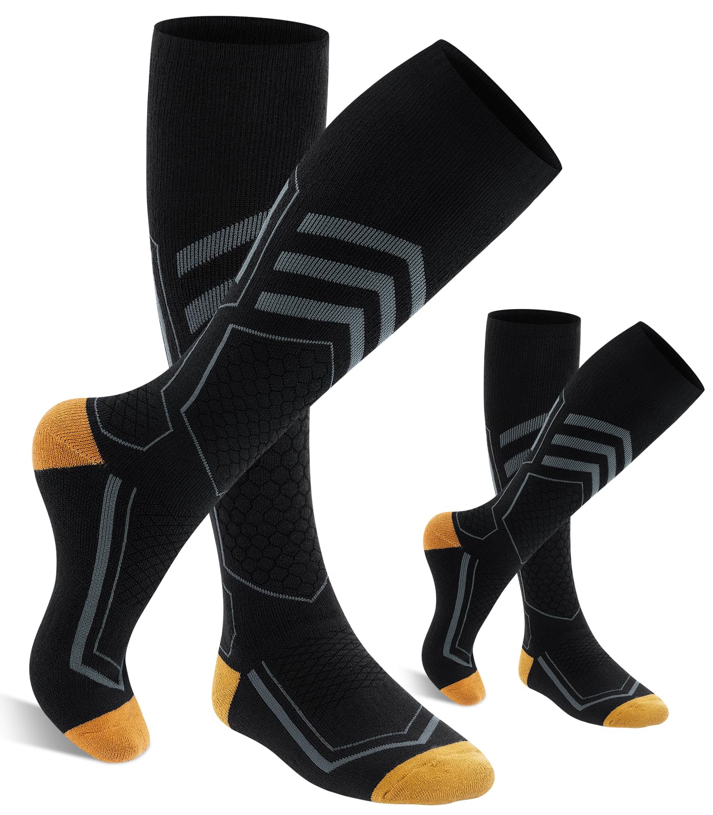 PULIOU Chaussettes de ski en laine mérinos, résistantes et chaudes, épaisses, respirantes et à séchage rapide, spécialement conçues pour le ski, unisexes