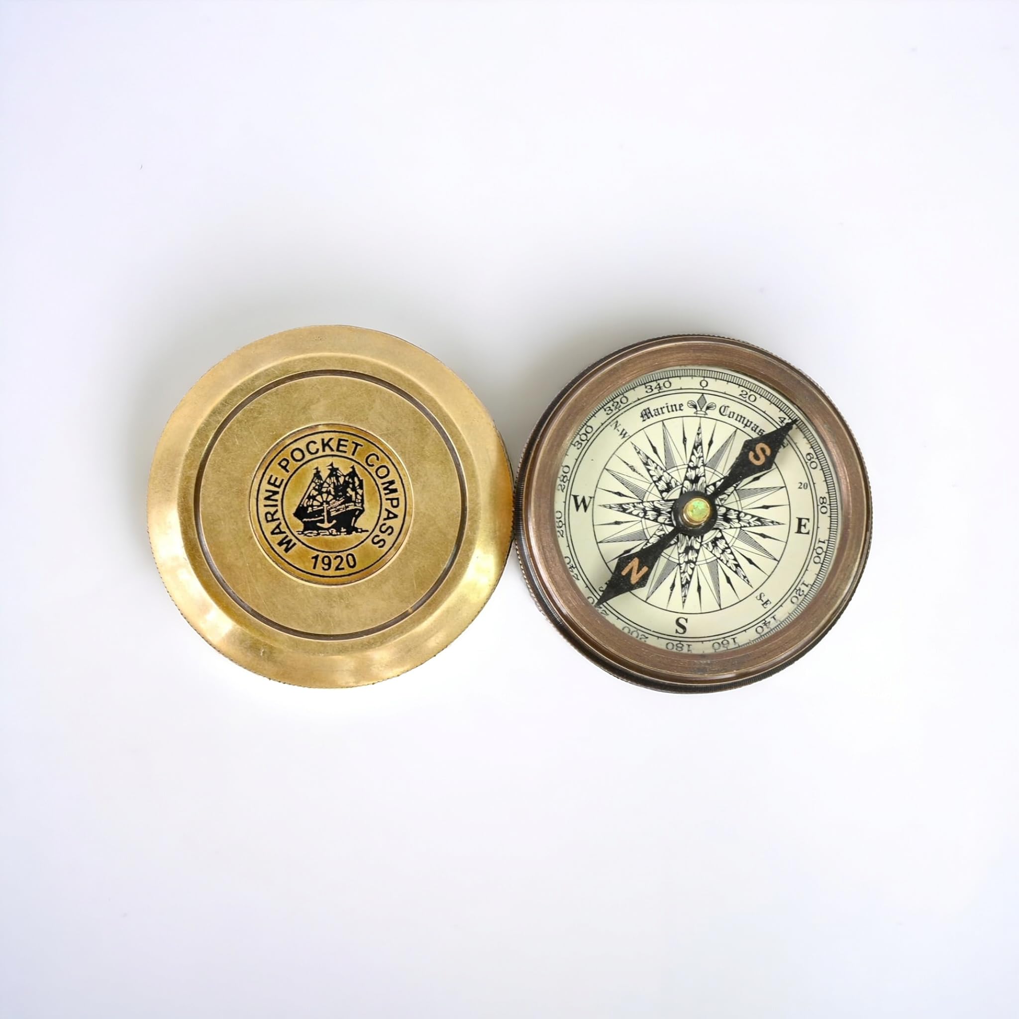 NORVILLE® Brass Magnetic Direction Compass for Camping Hiking