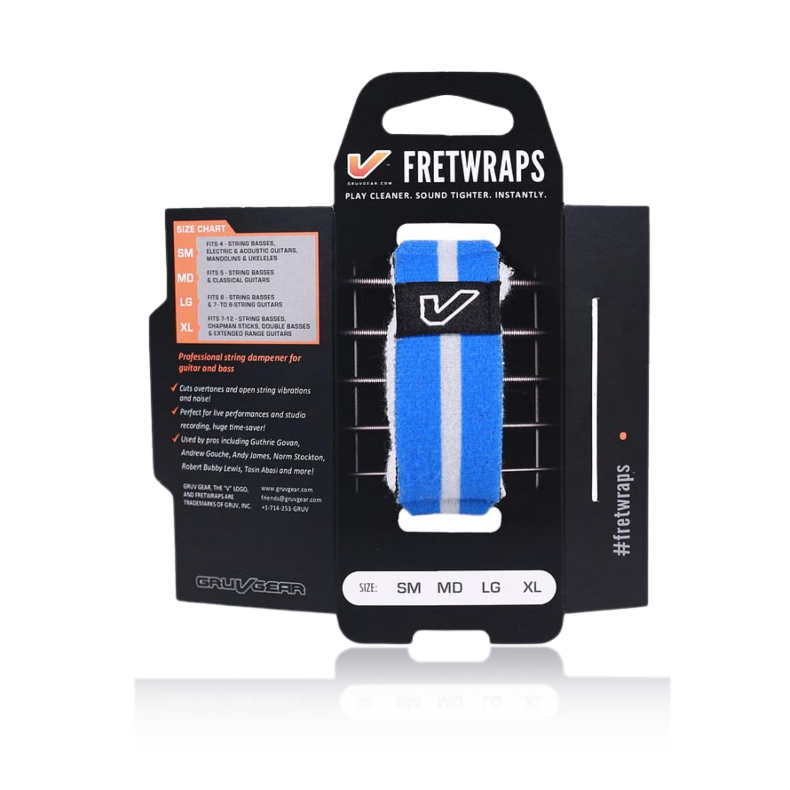 Amazon | Gruv Gear FW1-BLW-LG FretWraps Blue White 1-Pack ラージ 6