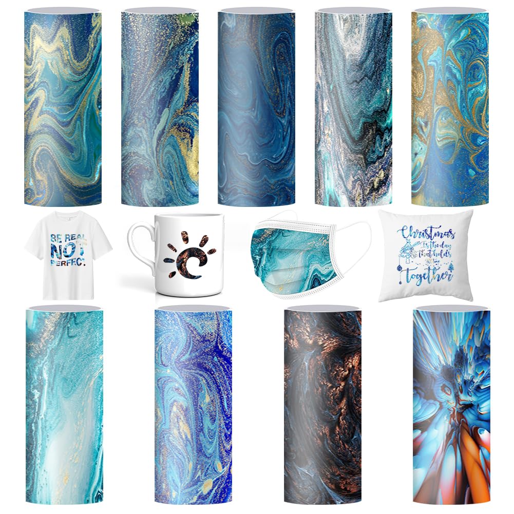 Infusible Transfer Ink Sheets for Cricut Joy 9 Colour Tie Dye Infusible Ink Film 11.5 x 30.5 cm Sublimation Paper Sublimation Ink Sheet for Heat Press Machine for DIY T-Shirt, Cup, Canvas Tote