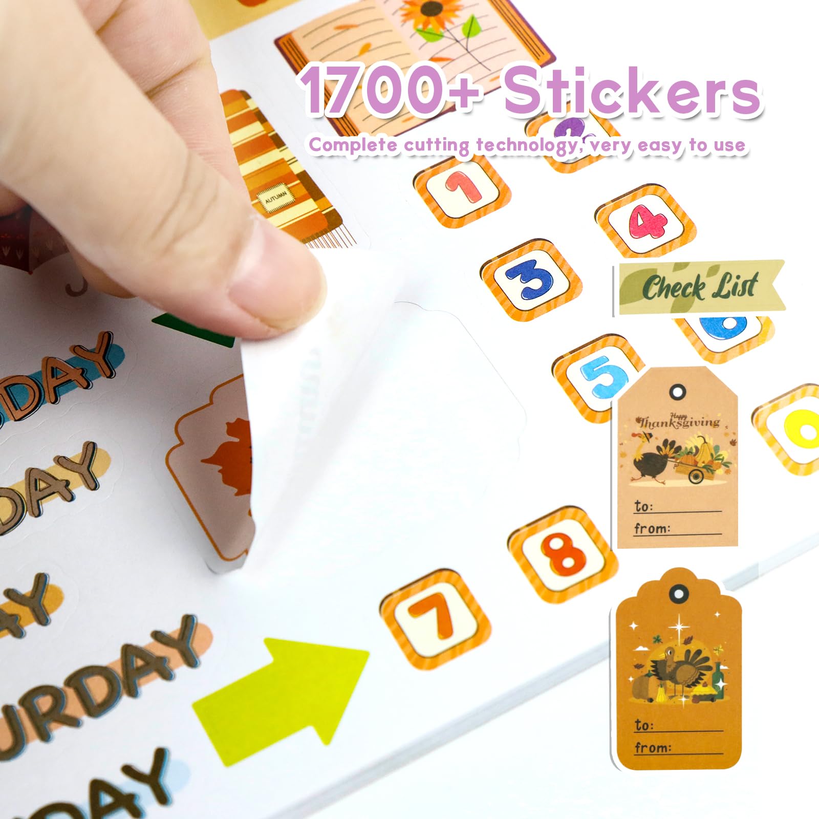 Adesivi Per Planner – 24 Fogli, Oltre 1000 Adesivi – Senza Duplicati – Tema Mensile E Festività – Per Scrapbooking, Calendari, Diari E Donne Creative