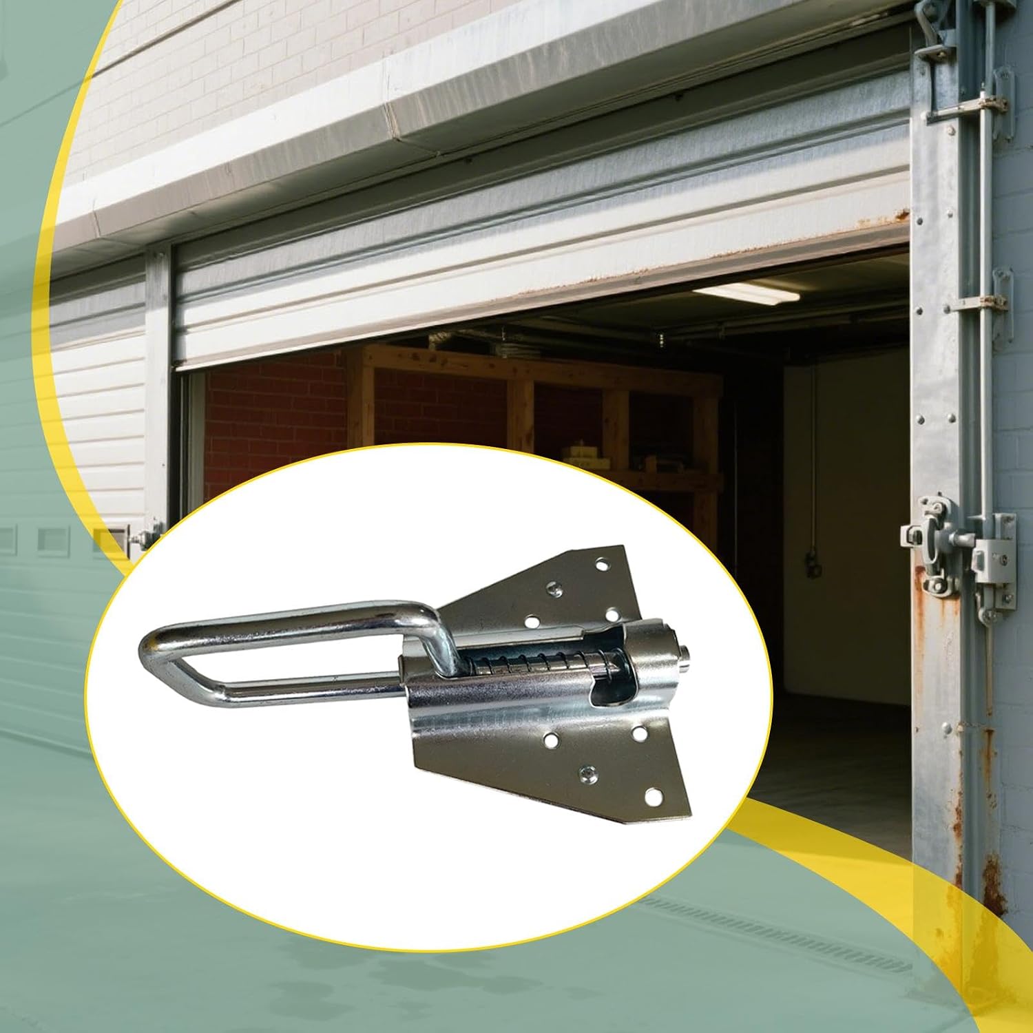 Generic Garage Door Lock with Sliding Bolt, Garage Door Lock Accessory, Manual Sliding Device Made of Galvanized Iron for Residential And Hobby, 22cmx13.5cm