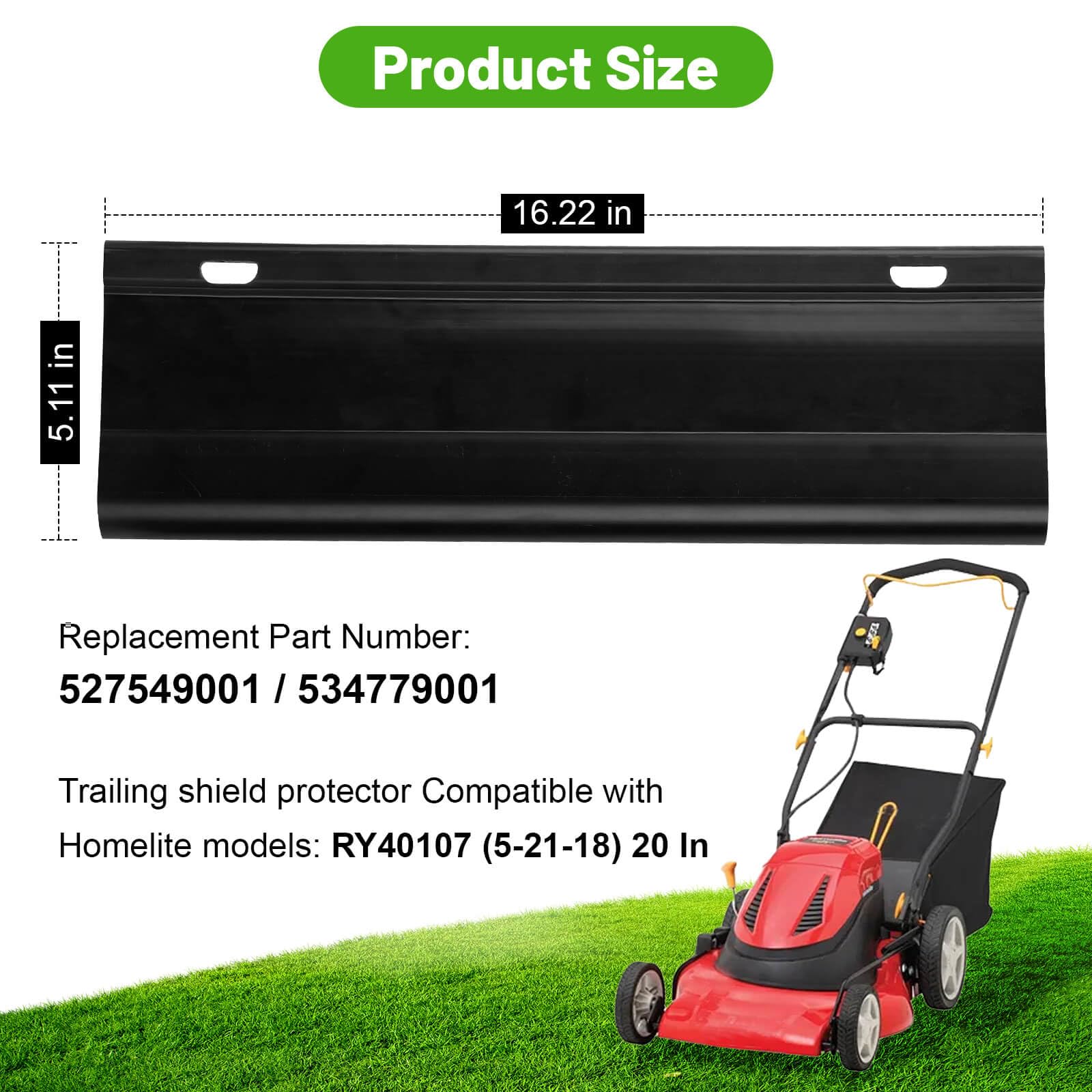 Ryobi Parts 534779001 16'' Rear Skirt/guard Flap Compatible With