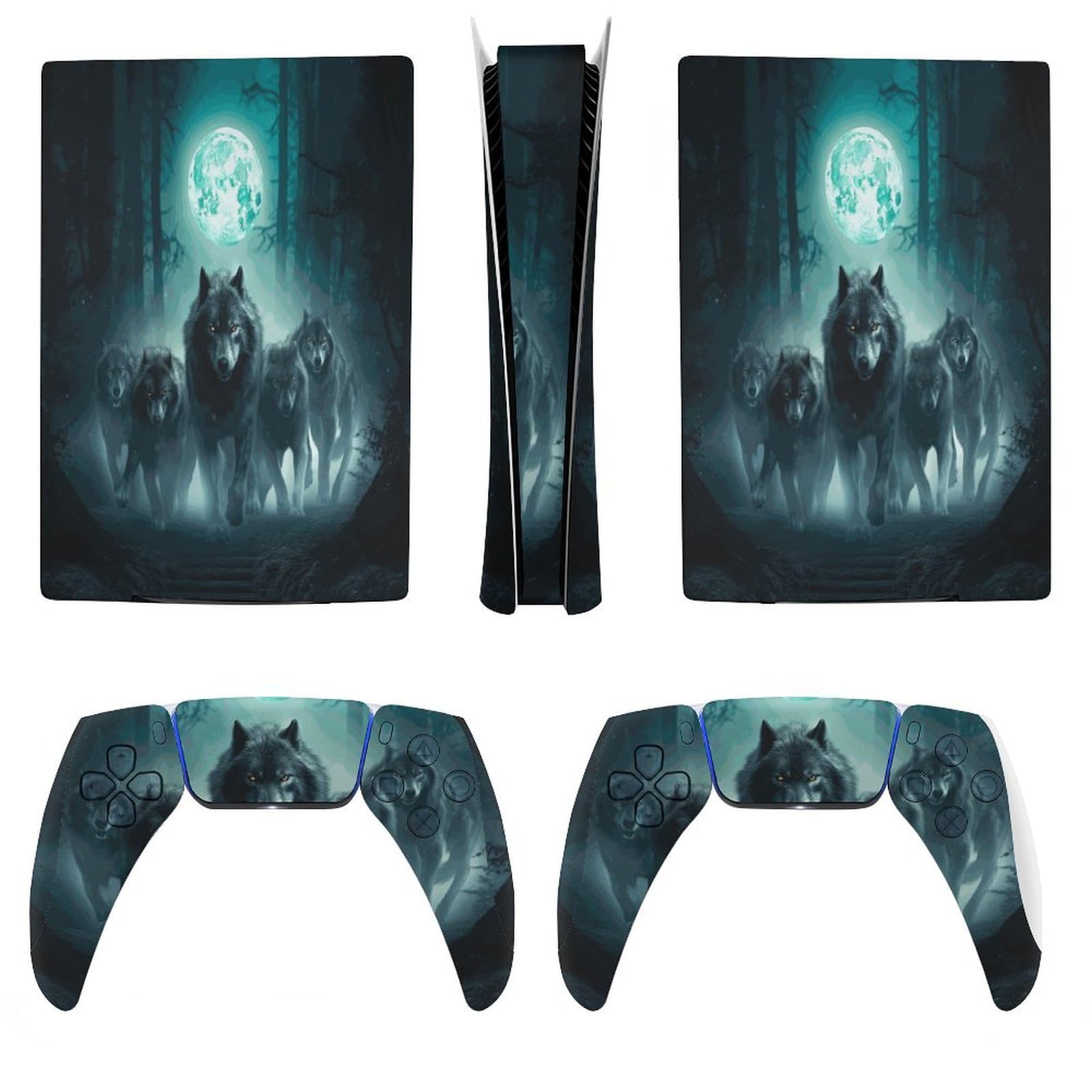 Wolf Forest Night Moon for Model 5 Skin Accessories Cover Skins Anime Vinyl Cover Sticker Full Set for