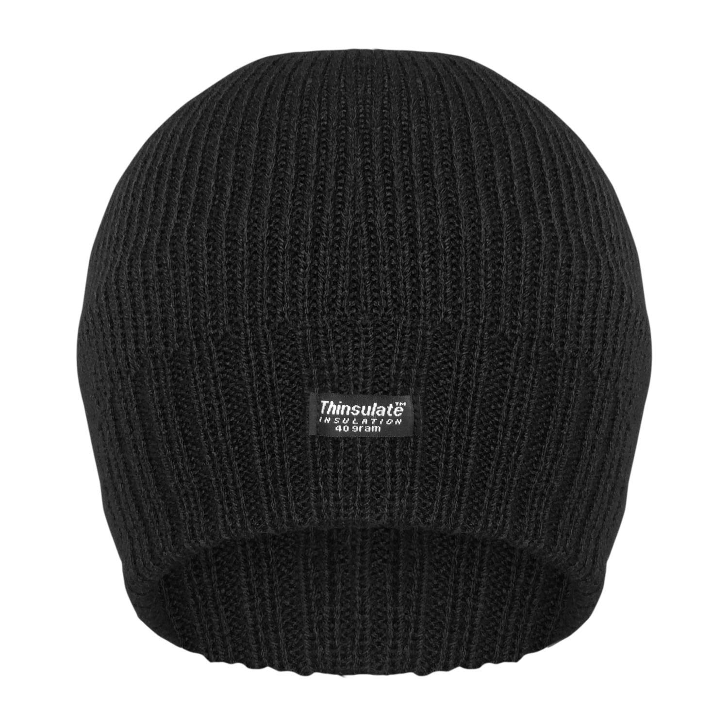 RockJock Boys 3M Thinsulate Fleece Lined Thermal Winter Beanie hat for School & Outdoor pursuits Black
