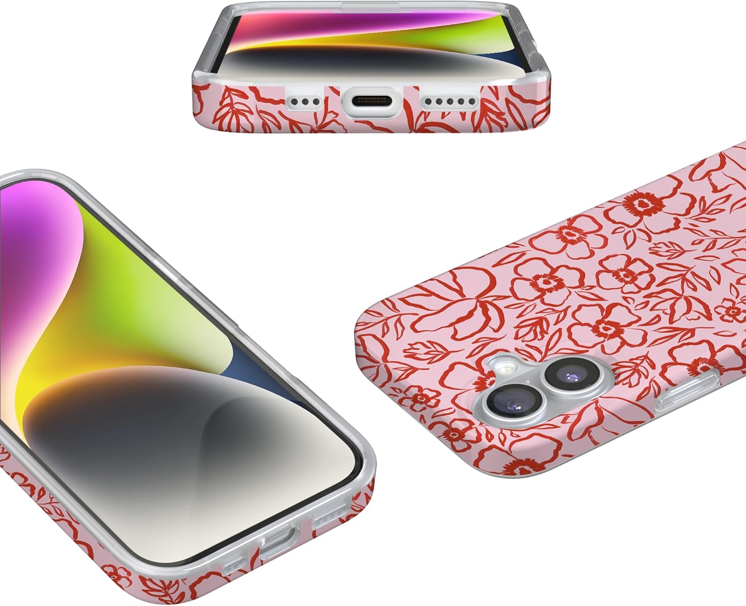 Casely iPhone 17 Case | Blush Garden | Floral Doodle | Compatible with MagSafe | Classic Ultra Slim Design