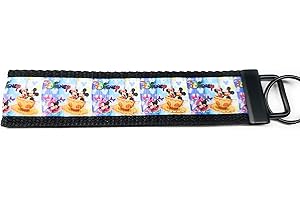 Mickey and Minnie on the Tea Cup Ride Key fob Strap or...