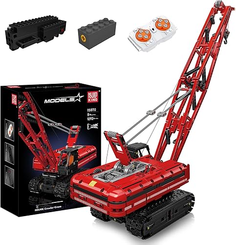 Mould King 15070 Kit de bloque de construcción de grúa sobre orugas, grúa sobre orugas de servicio pesado, modelo de vehículos de construcción,