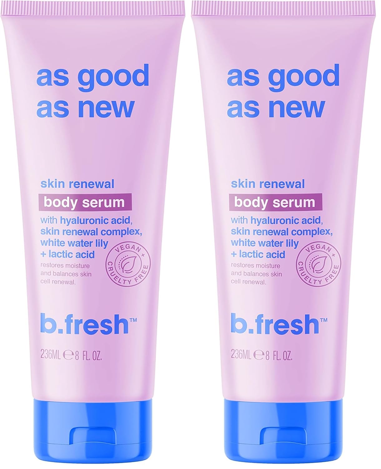 b.fresh Daily Moisturizing Body Lotion for Skin Cell Renewal | As Good As New Body Serum - Balance Skin Cell Renewal from Hyaluronic Acid, White Water Lily + Lactic Acid, Vegan & Cruelty Free, 8 Fl Oz