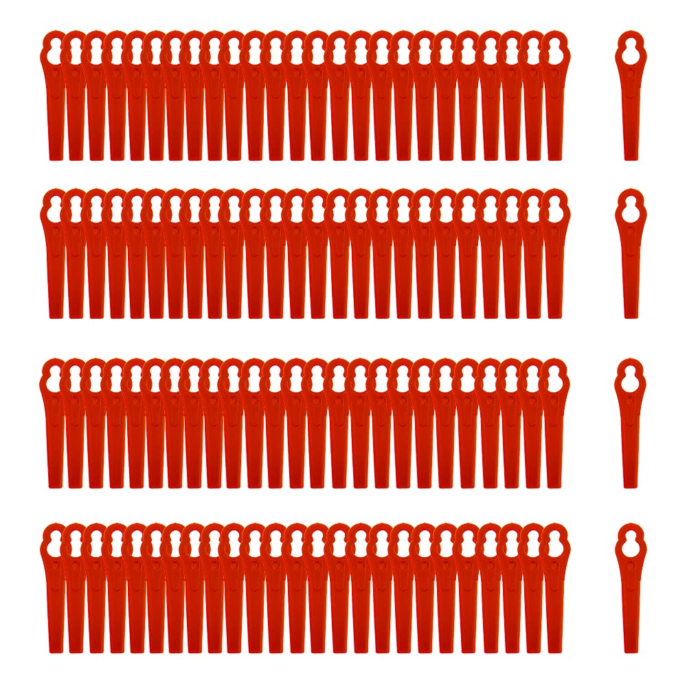 100 Stück Rasentrimmer Ersatzmesser,Kunststoff Ersatzmesser Trimmer,Rasentrimmer Messer,Rasenmäher Klinge Kunststoff,Rasentrimmer Zubehör,Kunststoffmesser für Akku-Rasentrimmer