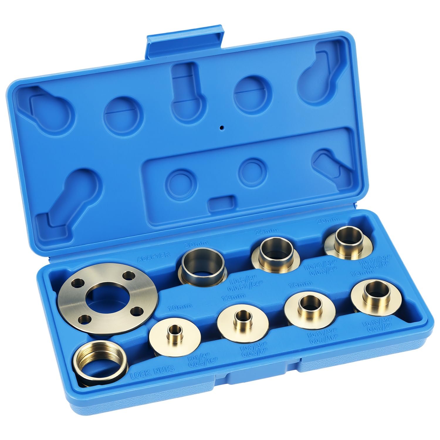 QWORK® 10 Piezas guía enrutador con adaptador de tuerca de contra, para trabajos de fresado versátiles