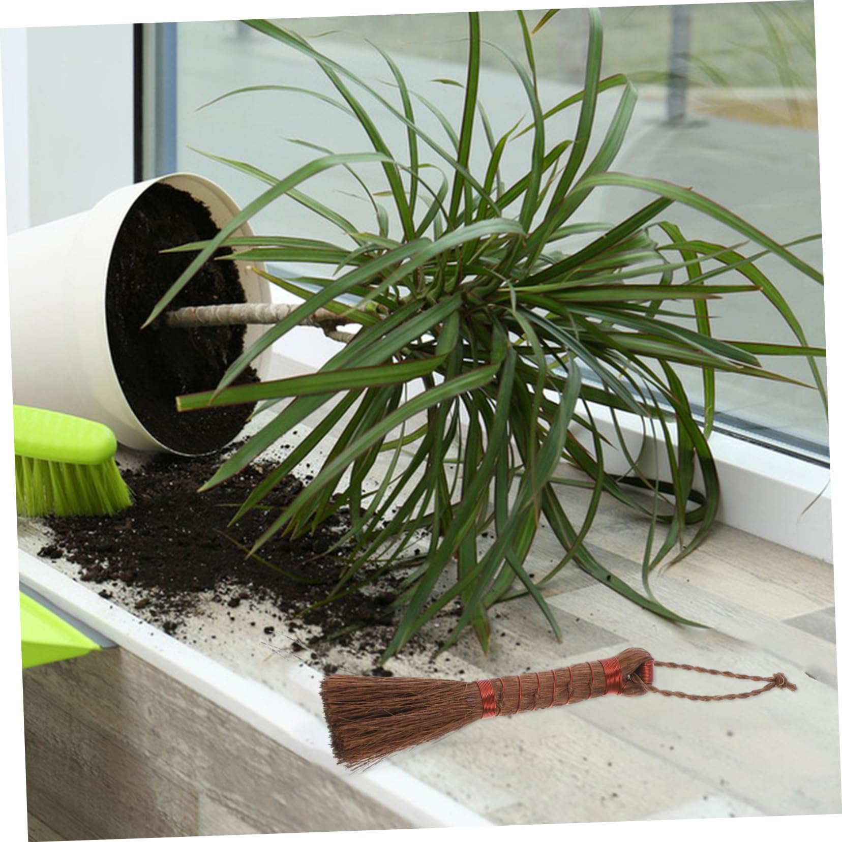 BCOATH Bonsai Cleaning Brush Multi Use Hand Broom for Garden Care Effortlessly Cleans Planters Flowerpots More with Durable Palm Bristles for Housewarming