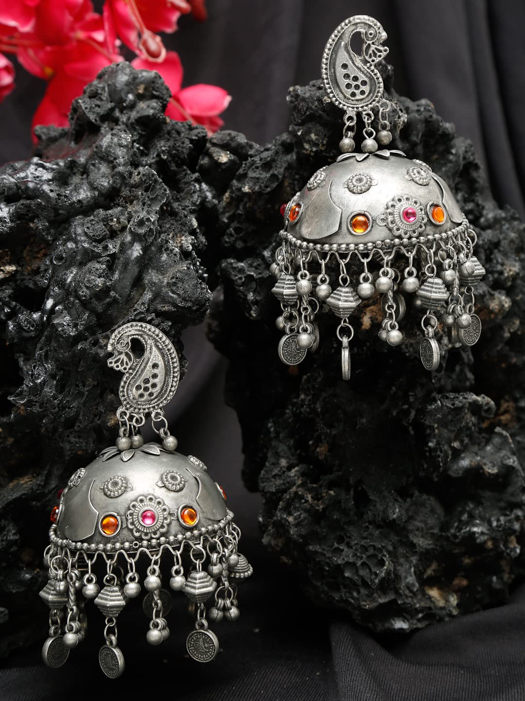 Oxidised Silver Celebrity Inspired Jhumki Earrings