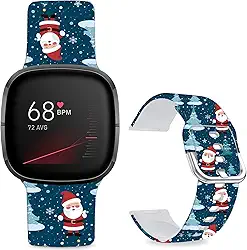 Pulseiras de relógio estampadas com estampa frontal de desenho animado compatível com Fitbit Versa 4/Versa 3/Fitbit Sense 2/Sense, pulseira de silicone macio esportivo para mulheres, homens e