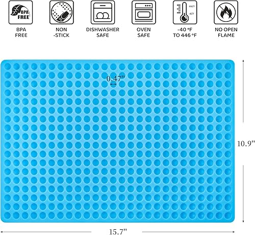 Miniatura 2 de Paquete de 2 moldes de silicona redondos de 468 cavidades, molde para golosinas para perros, moldes pequeños de semiesfera para gotas de chocolate,