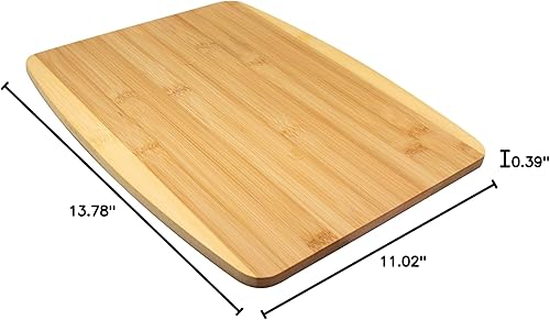Miniatura 7 de Tabla de cortar de bambú Tabla de cocina grande de 11 x 14 pulgadas para preparación de comidas y servir Tabla de cortar de bambú duradera y