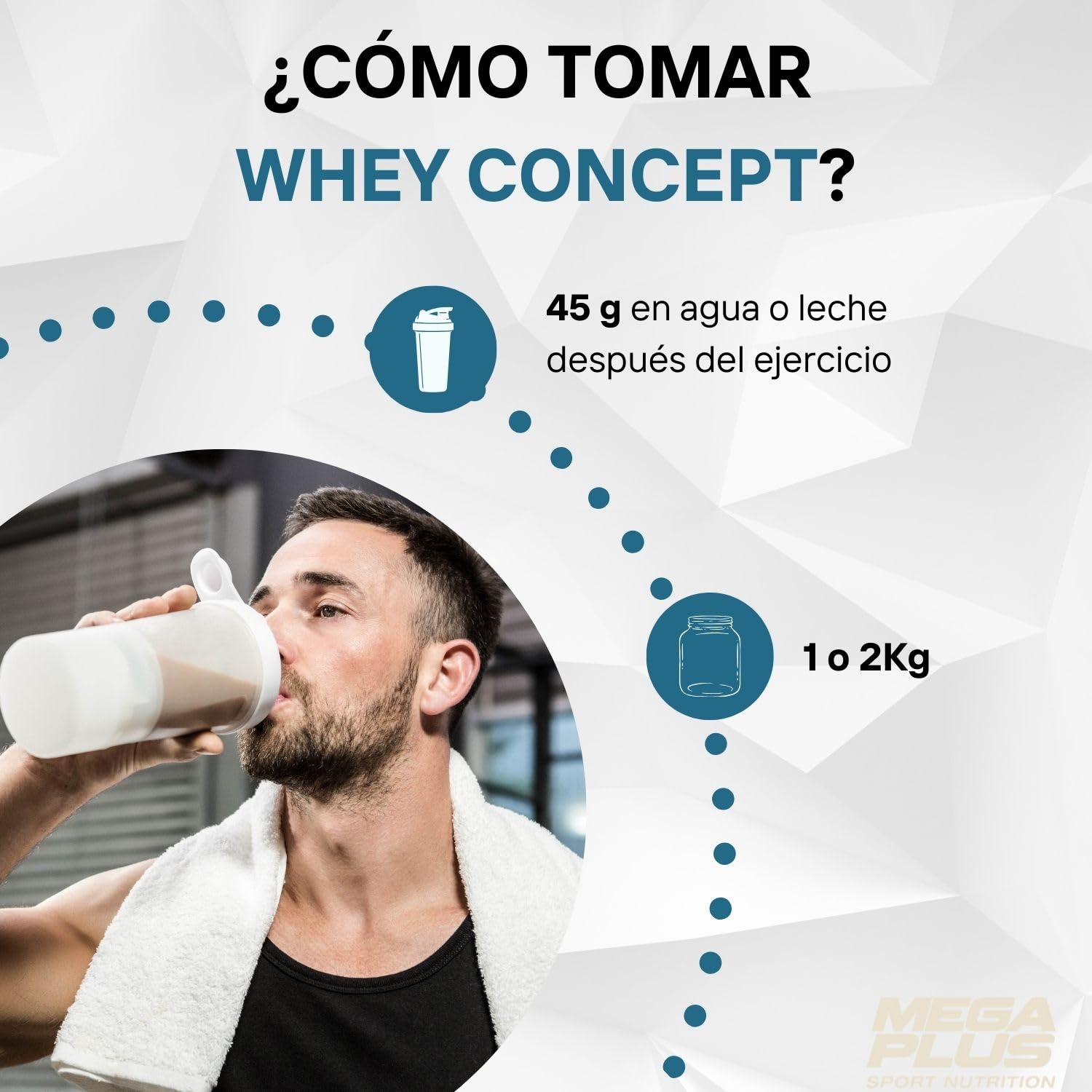 Whey Protein - Mega Plus - Proteína De Suero Concentrada Para Ganar Masa Muscular Y Recuperación - Proteina Whey En Polvo - Whey Protein Isolate - Alto Contenido Proteico - Proteina Vainilla 2kg