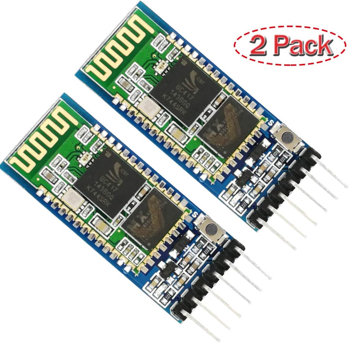 HC 05 Bluetooth Module Arduino Master-Slave Configuration AT Mode Breakout Board by MakerDoIt (2pcs)