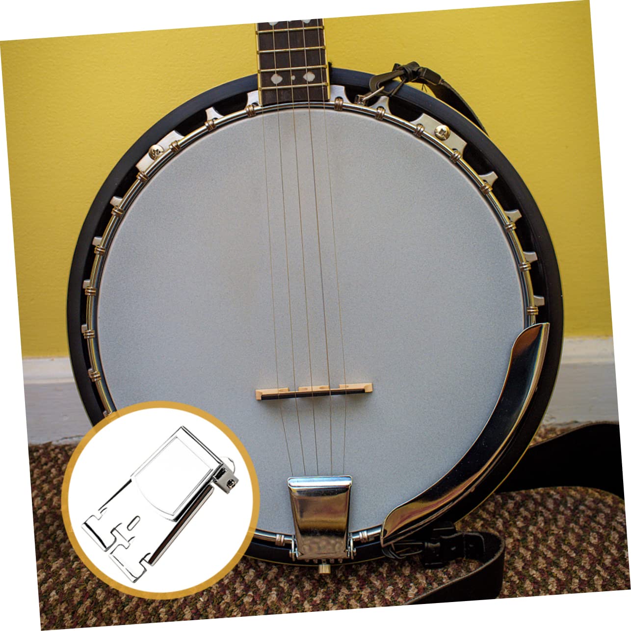 HEMOTON 4stücke Banjo Tailpiece Hochwertiger Metall-saitenhalter Für Banjo Mit Glänzender Oberfläche Einfache Installation Langlebige Konstruktion Perfekter Saiten