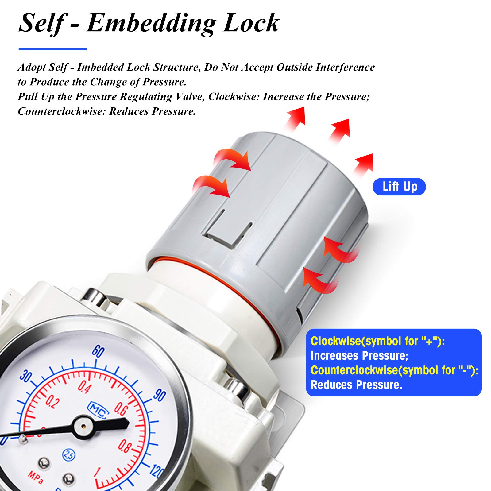 TAILONZ 3/4"NPT AW4000-06 Manual Drain Filter Regulator — Amazon image 6
