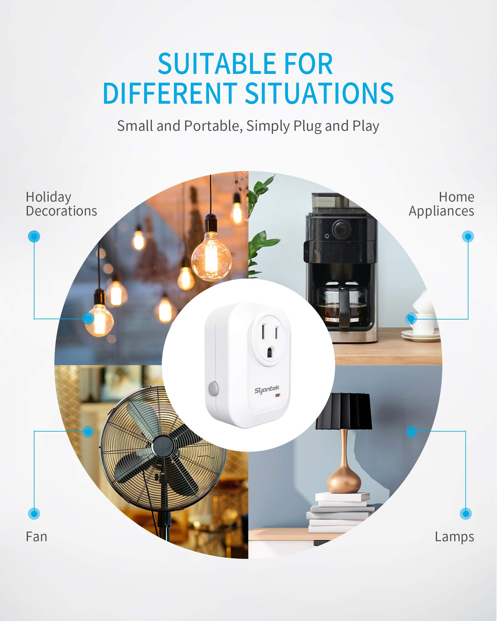 Upgraded Remote Control Outlet Wireless Light Switch for Household Appliances Expandable Remote Light Switch Kit Up to 100 — view 3