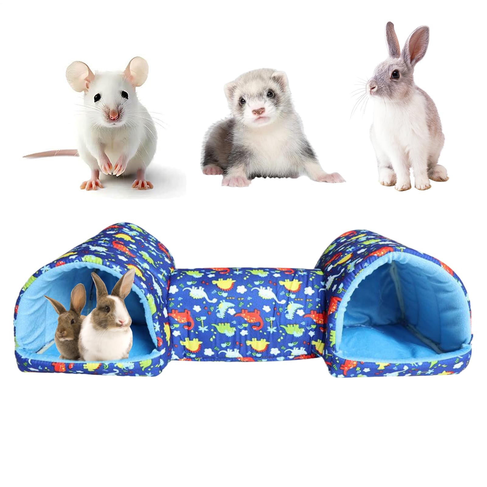 Vesidoloy Hamster Hideaway | Hamster Bed Hide Tunnel - Anti-Slip Soft Small Animals Cage Accessories for Ferret Bunny Chinchillas Play Nest Rest Entertainment Enrichment
