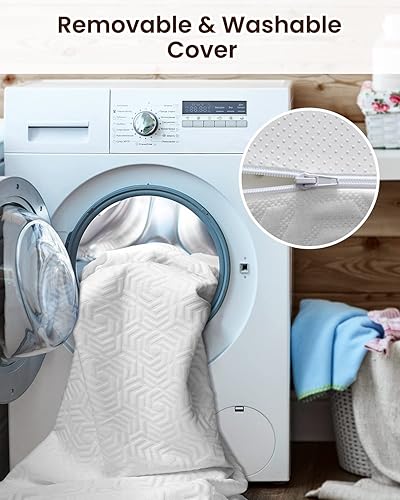 Miniatura 7 de Cubrecolchón de espuma viscoelástica de gel de 2 pulgadas, tamaño individual, cubrecolchón de espuma suave, para aliviar la presión, funda