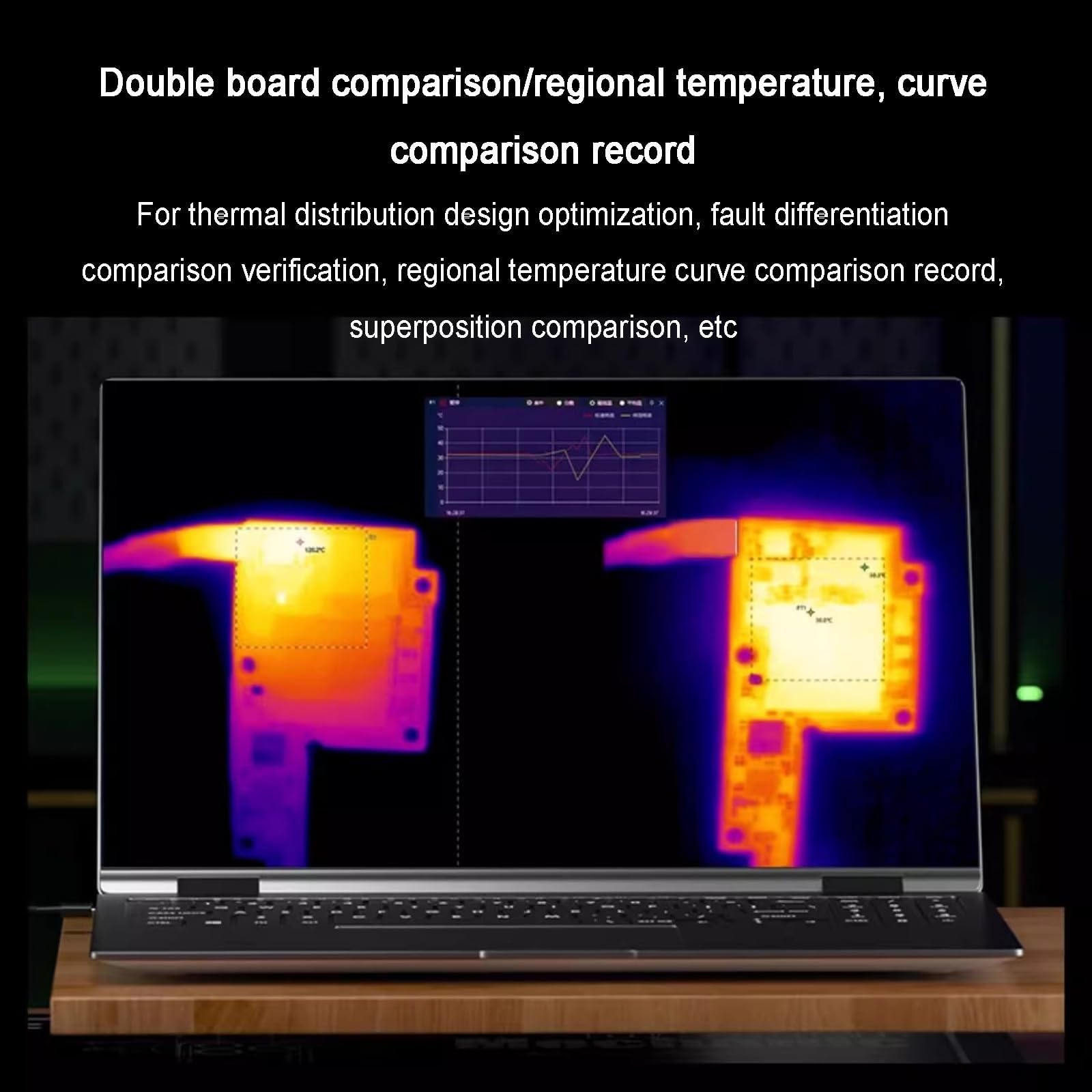 Termocamera a infrarossi per diagnostica PCB, strumento di riparazione elettronico con monitor della temperatura e schermo LCD, analisi di precisione per test della scheda madre