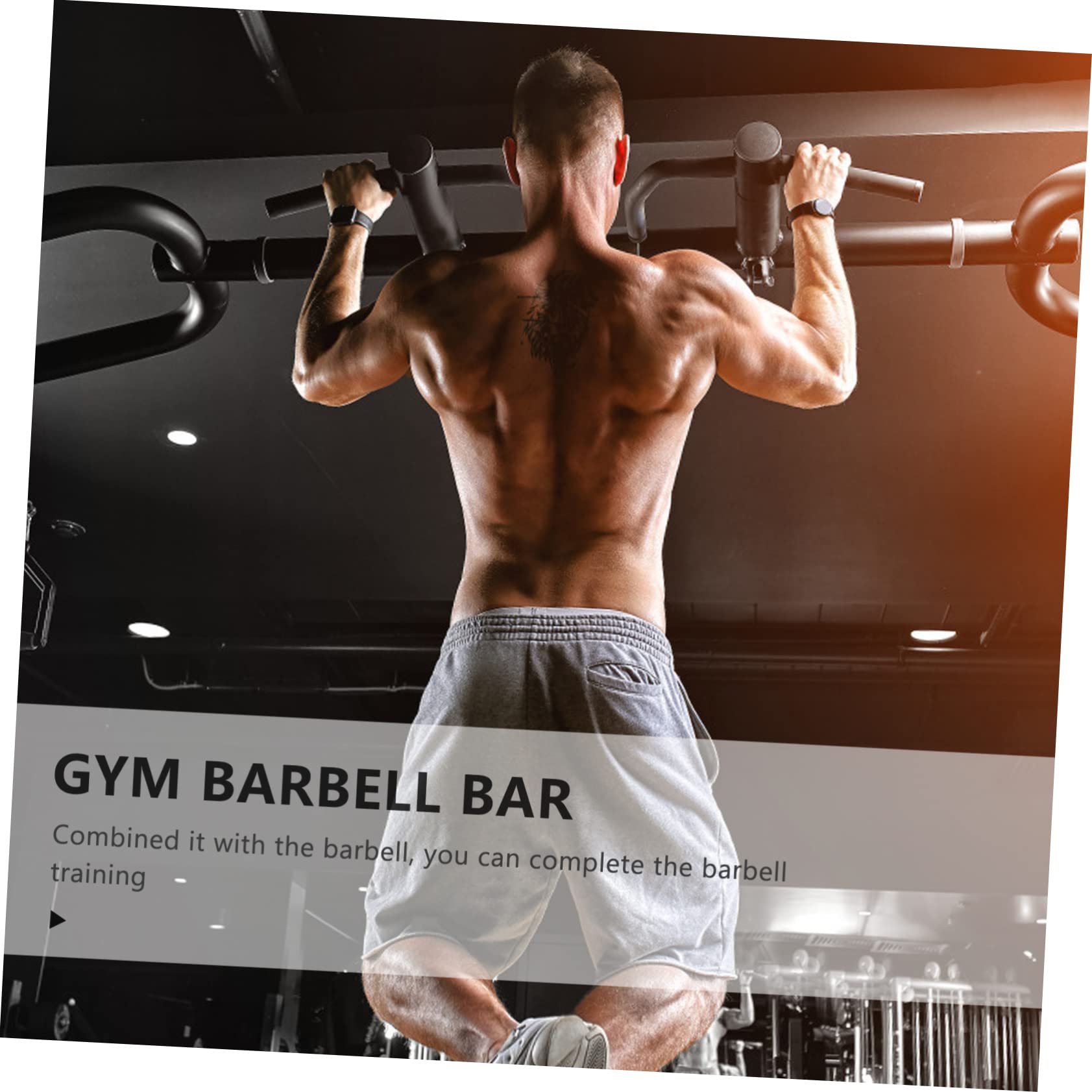 TOYANDONA Barra de Pesas para Gimnasio de Acero Negro, Mango Inclinado | Herramienta de Entrenamiento Multiusos, Diseño Funcional para Ejercicios de Fuerza y Tracción