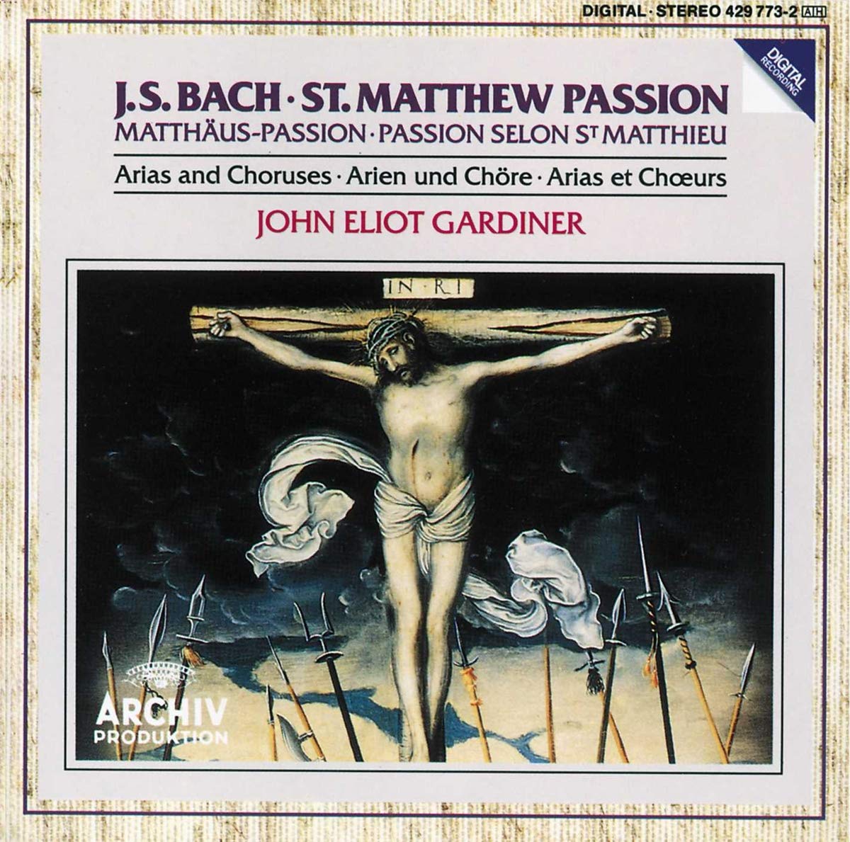St. Matthew's Passion Excerpts [Audio CD] Bach, Johann Sebastian; BACH, JOHANN SEBASTIAN and John Eliot Gardiner