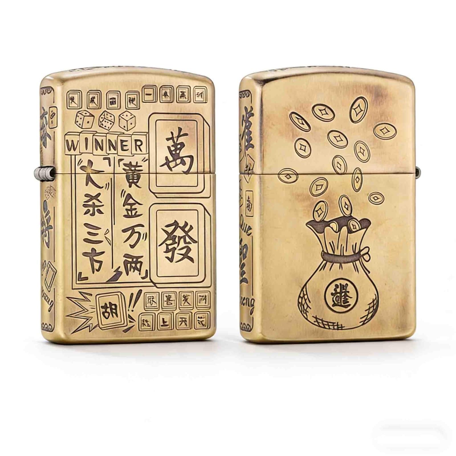 This Pure Copper Kerosene Lighter Features a 20-Hole deep-Groove Windproof Design and a Wheel Ignition System