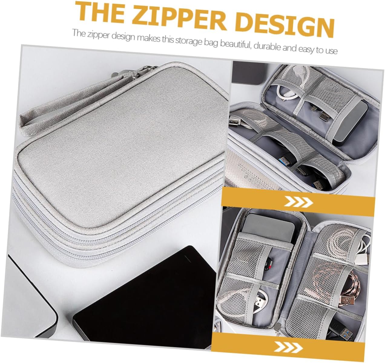 Electronic Organizer Cable Bag Large Polyester Case for Home Office image 2