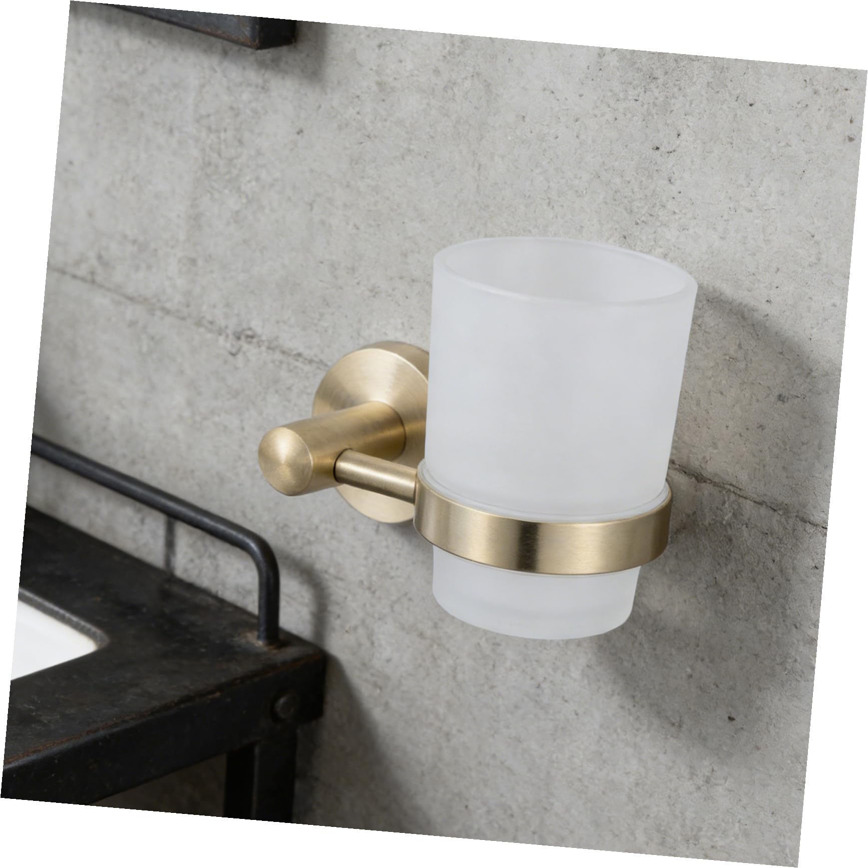 Portaspazzolini da Denti da Parete in Acciaio Inossidabile Resistente Porta Bicchiere Stabile e Design Salvaspazio, Supporto Multifunzionale per Bagno Moderno e Organizzazione