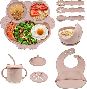 Petite&Mars Kindergeschirr Set - Silikon Mit Saugnapf BPA-frei