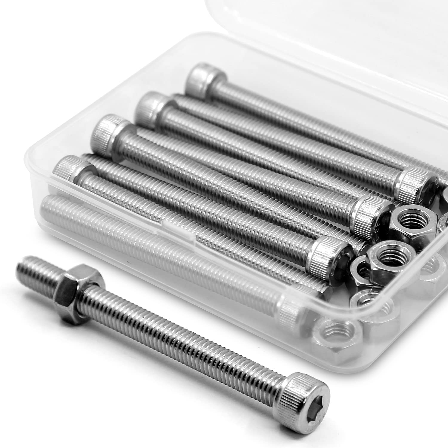 M8 x 80 mm, 8 pieces, 304 stainless steel hex screws, bolts and nuts set, machine screws โ image 1