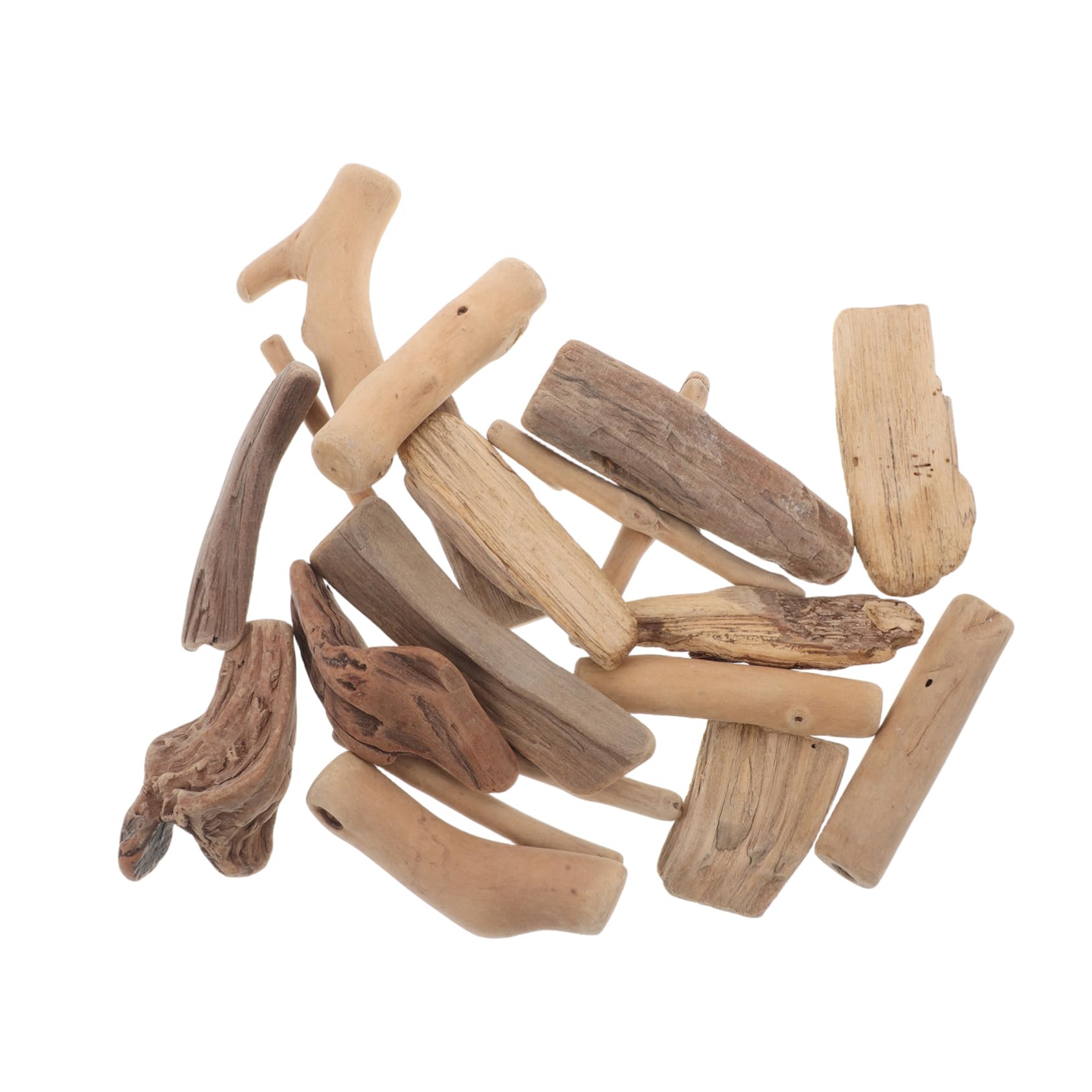 OSALADI 20pcs Natural Driftwood Craft Blocks for Projects Rustic Home Decor Table Centerpieces and Elegant Aquarium Decoration