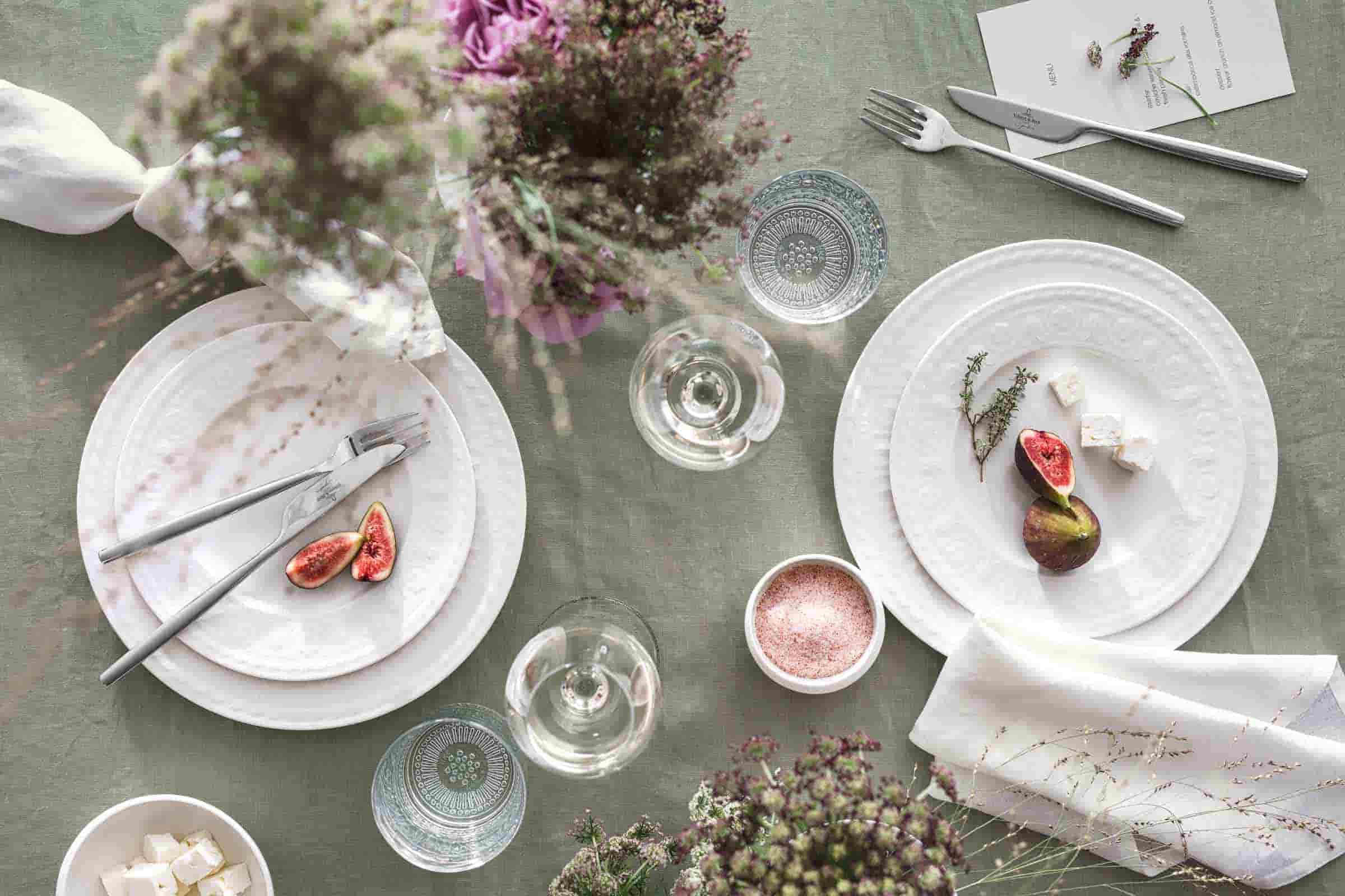 Villeroy & Boch Cellini Lot de 6 petites assiettes à pain Blanc classique avec relief antique en porcelaine de qualité supérieure Ø 18 cm