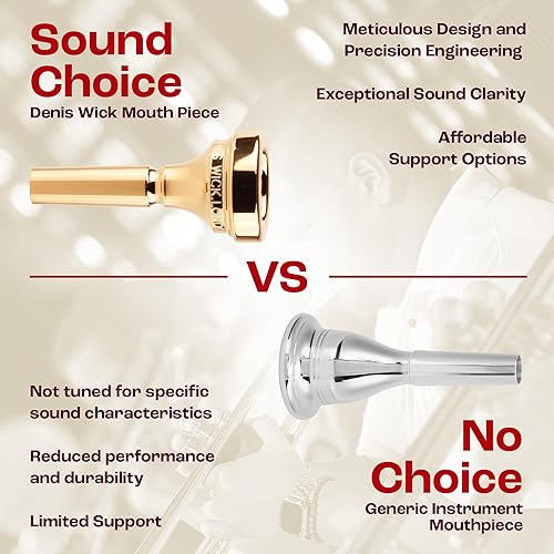 Miniatura 12 de Denis Wick Boquilla clásica de trombón bañada en plata, 5880-3AL - Diámetro trasero del barril para flujo de aire equilibrado y tono - Accesorio